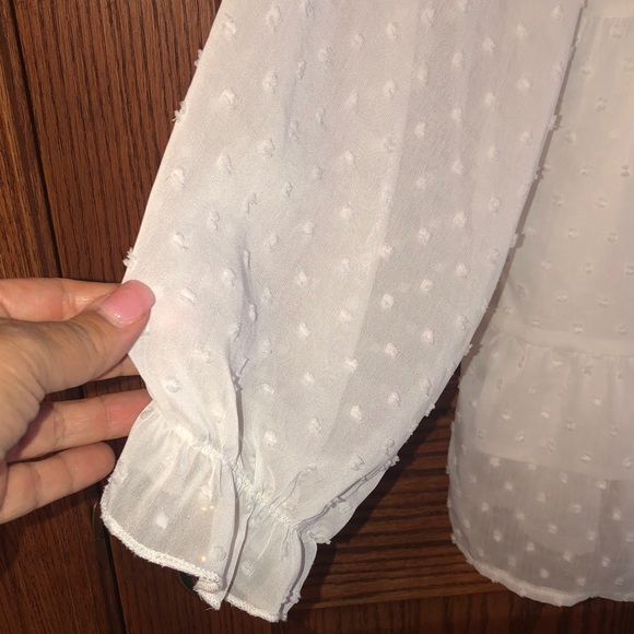 White Sheer Polka Dot Blouse - Picture 5 of 10
